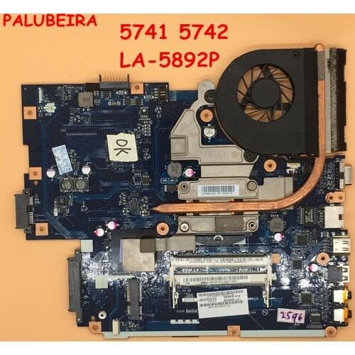 PALUBEIRA 5741 5742 LA-5892P Motherboard With Heat Sink Suitable For Acer LA-5891P LA-5893P LA-5894P Mainboard