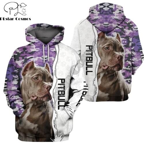 Love Animal Pitbull Dog 3D All Over Printed Unisex Deluxe Hoodie Casual Hoodies Sweatshirt Zip Jacket sudadera hombre DW0359
