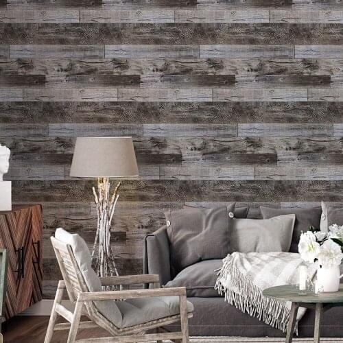 Simulated Wood Grain Wall Stickers Waterproof Stickers Self-Adhesive Wallpaper PVC Tile Stickers Kitchen Wall Home Decoration