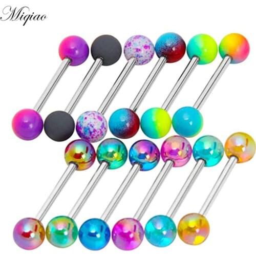 Miqiao 12pcs Popular Creative Colorful Round Ball Stainless Steel Lever Belly Button Ring Piercing Jewelry
