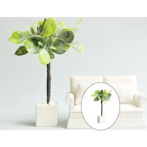 Dollhouse Potted Plants Simulation Bonsai Display Model Toys for 1:8 1:12 Dollhouses