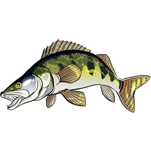 1 piece Fishing Fish Car Assessoires Stickers Funny Decal Campervan Windows Surfboard Graffiti Scratch-Proof 13cm X 6cm