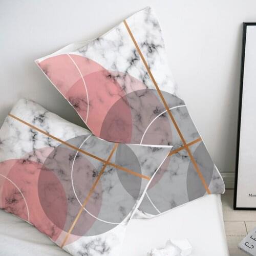 Custom Pillow Case Pillowcase 50x70 50x75 50x80 70x70 Decorative Pillow Cover Pink Marble Bedding for wedding Drop Shipping