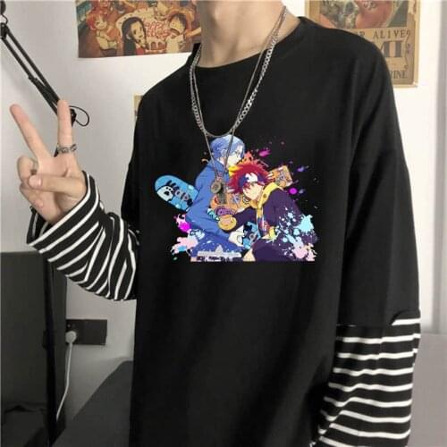 Latest Anime SK8 The Infinity Fake Two Piece T Shirt Harajuku Cartoon Skateboard Game Langa Reki Short Sleeve Oversized T-shirts