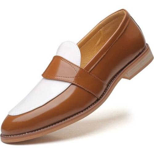 2021 High-end Mens New Handmade Color Matching Pu Leather Shoes Fashion Casual Comfortable All-match Loafers Tooling Mens Shoes