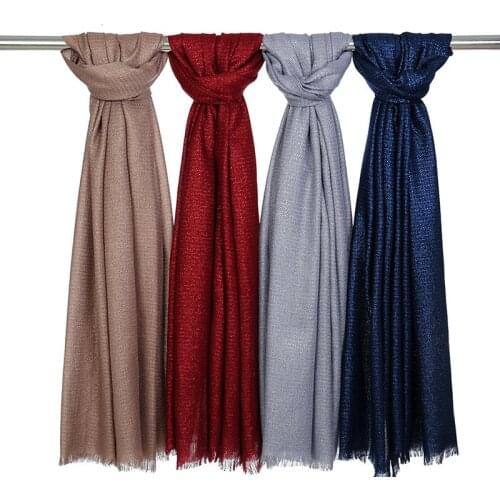 2021 New Women Muslim Glitter Cotton Scarf Hijab Islamic Ladies Hijabs Female Headscarf Malaysia Hijab Arab Head Wraps Shawls