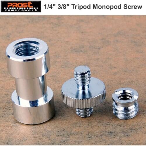 New 6-in-1 1/4" 3/8" Tripod Monopod Screw Mount Light lamp Bracket Holder Camera Spigot Stud Convert Adapter metal