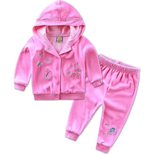 2021 New arrival velvet summer baby girl spring child set casual childrens clothing two pieces set children girls twinset