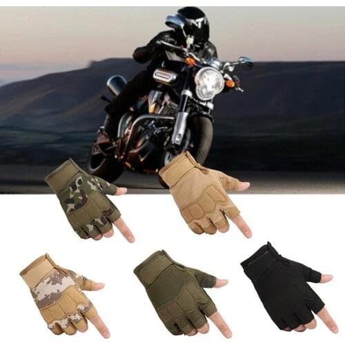 Half Finger Motorcycle Gloves Hard Knuckle Motorbike Motocross Gloves Luva Biker Racing Ridding Cycling Moto Protective Men