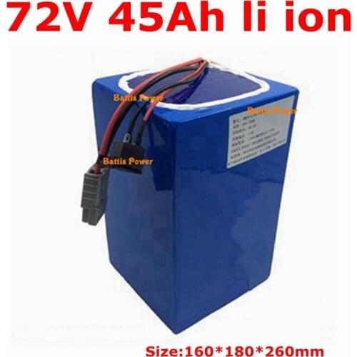 Customize 72v 45Ah li-ion battery lithium ion 50A BMS for 3500w 3000w Tricycle scooter bike Motorcycle inverter +5A charger