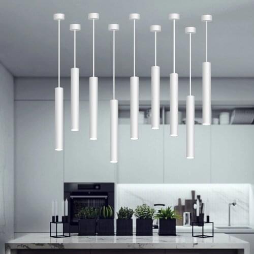 Industrial Pendant Light Vintage Chandelier Hanging Lamp Modern Long tube Pendant Ceiling Lamps Bar Cafe Home Light Fixtures