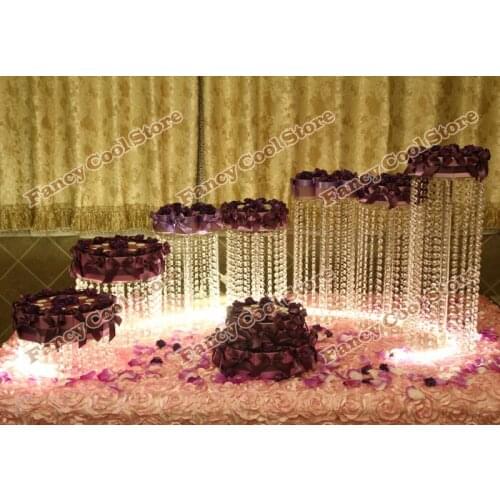 Wedding crystal transparent acrylic Cake Stand - wedding centerpiece 7pcs/lot wedding decoration wedding props