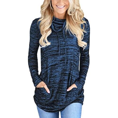 S-3XL o neck long sleeve tops pocket loose casual leisure spring autumn tops plus size