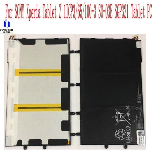 100% Original New High Quality 6000mAh LIS3096ERPC Battery For SONY Xperia Tablet Z 1ICP3/65/100-3 SO-03E SGP321 Tablet PC