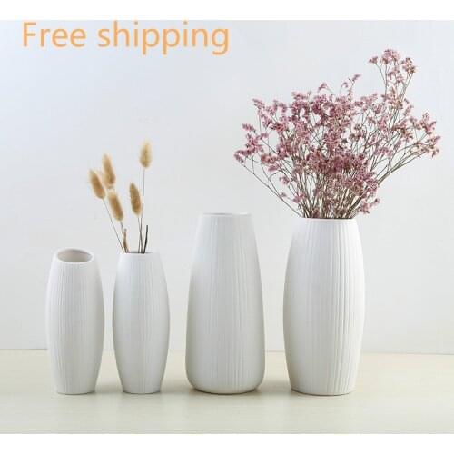 Nordic style crafts dried flowers flower arrangement home decoration ceramic decoration white vase vases for flowers