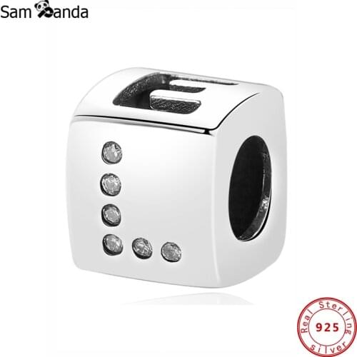 Charms Silver 925 Original Fit Bracelet Letter Alphabet Beads For Jewelry Making Crystal Charm Valentines Day