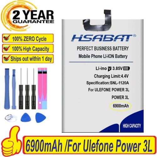Top Brand 100% New 6900mAh V546597P H91114GYY034786 Battery for ULEFONE power 3L Batteries + free tools