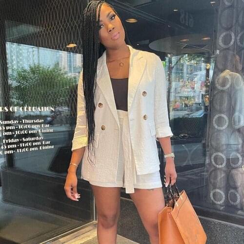 Spring Autumn Two Piece Set Women Suit Blazer Top and Short Suits Office Lady Elegant Work Wear 2 Piece Outfits Costume Femme