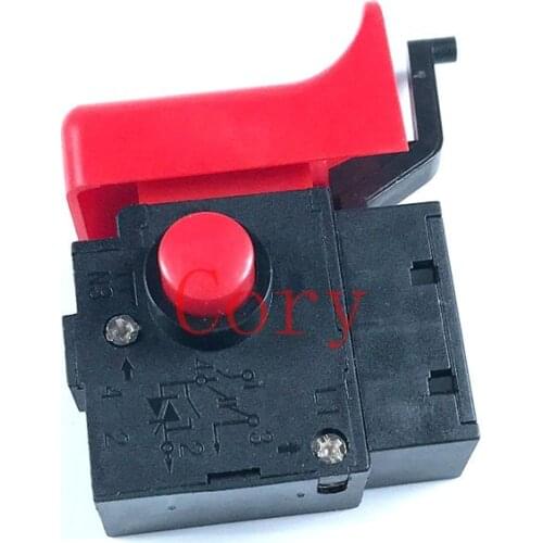 1PC Electric Drill Hammer Speed Control AC Electric Power Tool Trigger Switch 250V 6A for Bosch Lock On Red/Black