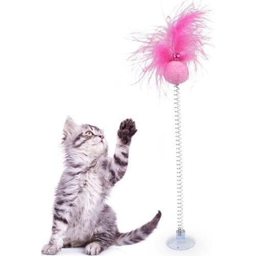 1pc Cat Toy Funny Creative Interactive Fake Feather Bell Decor Cat Kitten Interactive Toy Pet Supplies Cat Favors