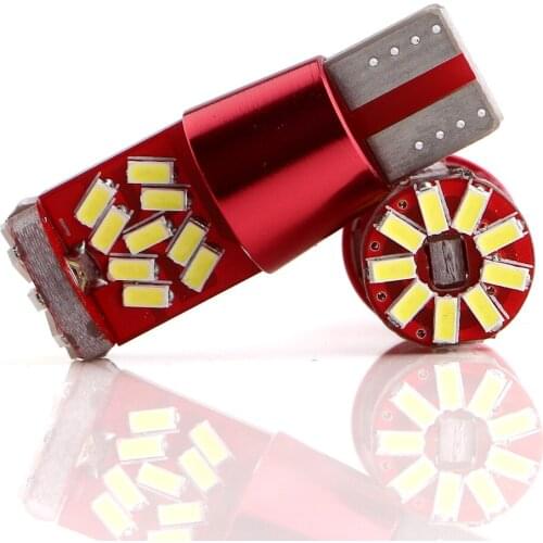 2PCS T10 W5W LED Bulb Canbus Error Free 194 168 Car Interior Light 3014 27SMD Parking Lights License Plate Lights 12V 6000K