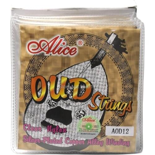 5Sets Alice OUD Strings UD Strings Clear Nylon Silver-Plated Copper Alloy Winding AOD12
