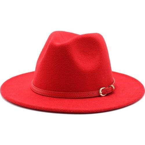 56-60cm Women Men Wool Vintage Gangster Trilby Felt Fedora Hat Wide Brim Belt Gentleman Elegant Lady Winter Autumn Jazz Cap