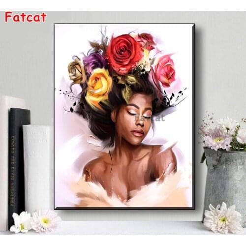 5D New Diamond Painting Full Square Round Red Rose Girl Picture DIY Diamond Embroidery Abstract Lady Wall Art Gift,PP1754