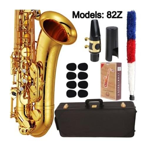 Music Fancier Club Tenor Saxophone 82Z Black Lacquer Case Sax Tenor Mouthpiece Ligature Reed Neck Musical Instrument Accessories