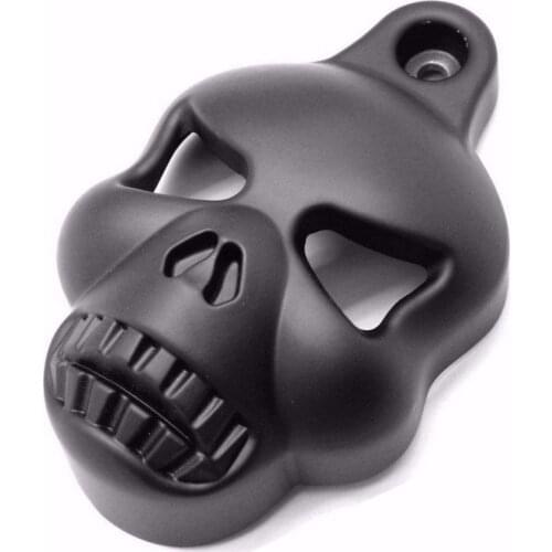 Black Skull Horn Cover Stock Cowbell For Harley Big Twins V-Rods Dyna Sportster Softail
