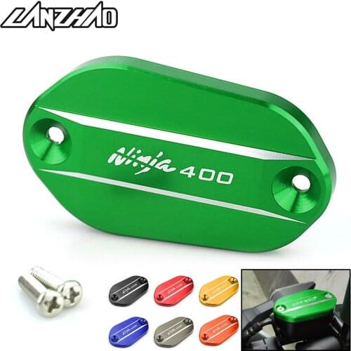 CNC Aluminum Motorcycle Front Brake Fluid Tank Reservoir Oil Cup Cap Cover for Kawasaki Ninja 400 2017 2018 2019