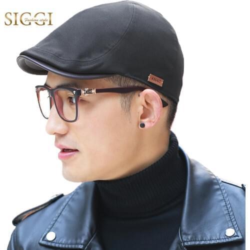 FANCET Spring Summer Men Peaked Caps Solid Cotton Flat Duckbill Hats For Man Visor Casual Soft 2019 Newsboy Caps 89047