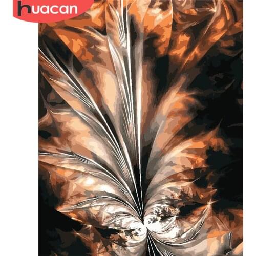 HUACAN DIY Painting By Number Flower Drawing On Canvas Gift Pictures By Numbers Feather Kits Hand Painted Paintings Home Decor