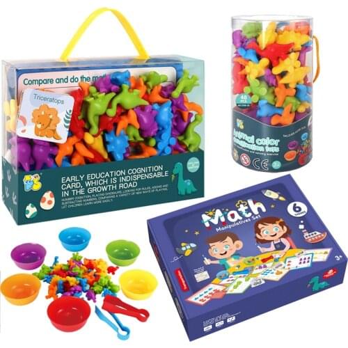 Rainbow Montessori Sensory Toy Set Animal Model Children Counting Cognitive Color Cognition Early Education Toys for Children