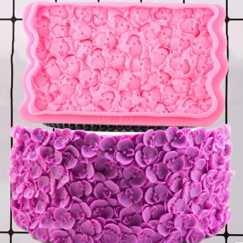 Orchid Petals Border Silicone Molds DIY Flower Cupcake Topper Fondant Cake Decorating Tools Candy Clay Chocolate Gumpaste Moulds