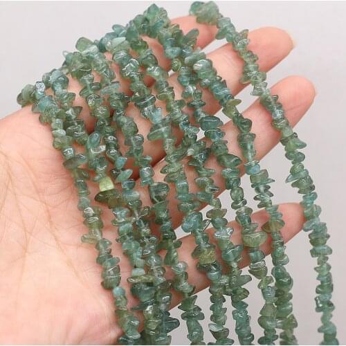 Fashion Irregular Gravel Beads Natural Green Aventurines Beads for Making Jewelry Necklace Bracelet Size 3x5-4x6mm Length 40cm