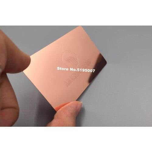 Fashion Custom Etched High Quality Rose Gold Metal Business Card