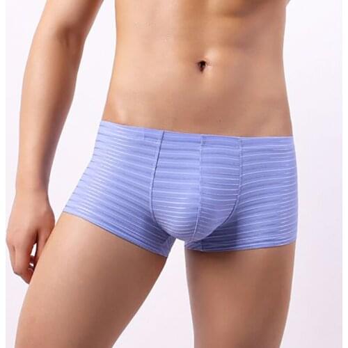 Mens Boxer Shorts Big Bugle Pouch Striped Underwear Slip Hombre Gay Panties Calzoncillos Boxershorts Heren Ondergoed Plus Size