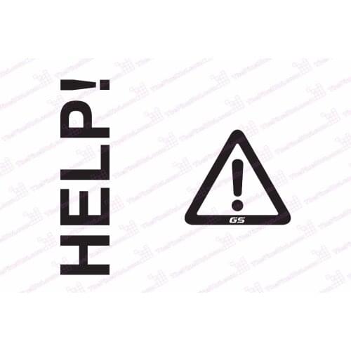 Motorcycle Reflective Safety Decal Kit "Caution Sign and HELP" for Touratech Pannier Inner Lid