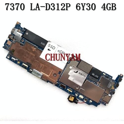 AAU30 LA-D312P for DELL Latitue 13 7370 Motherboard M3-6Y30 4GB Mainboard CN-02FF42 2FF42 100%Tested