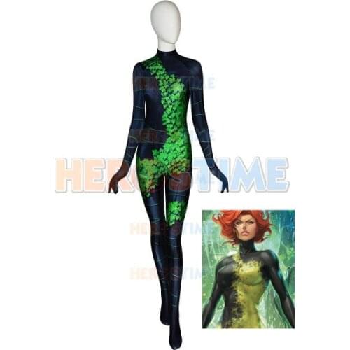 Newest Poison Ivy Costume 3D Printing High Quality Spandex Cosplay Costume Halloween female superhero Bodysuit