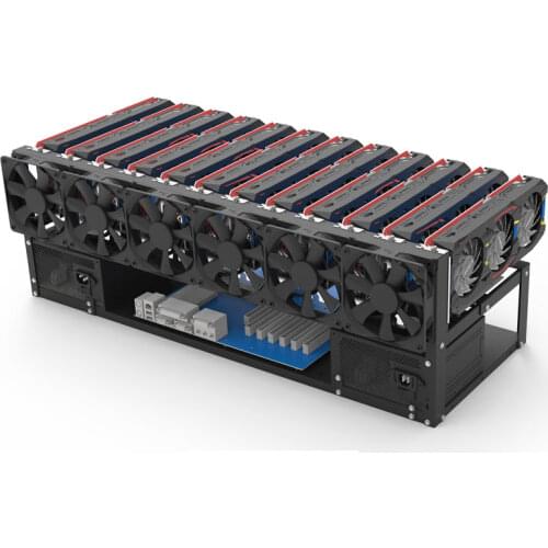 Open Air Frame 12 GPU Miner Case For ETH ETC XMR BTC Crypto Coin Currency Miner Server Chassis Bitcon Mining Rig Rack