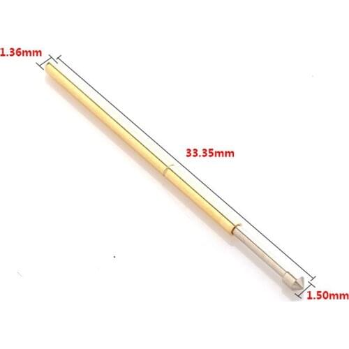 P100-E2 Spring Test Probes Pogo Pins Test of Circuit Boards Nickel Plated Needle Head Dia 1.5mm For Testing Tools Length 33.35mm