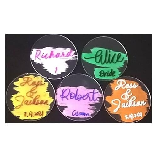 Custom DIY Clear Acrylic Laser Cut Sexangle Sheet Plexi glass Place Cards for Table Number Guest Name Food Sign Event Decoration