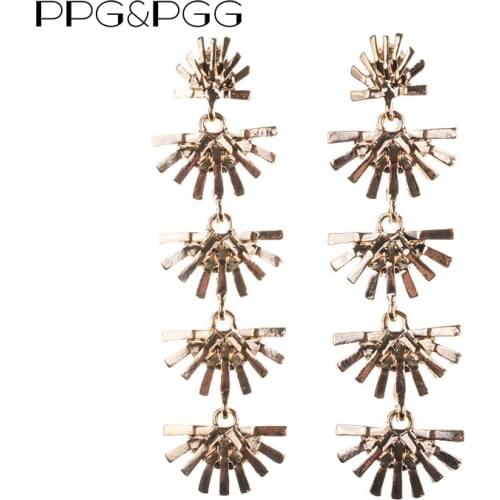 PPG&PGG Kpop Fashion Gold & Silver Plated Metal Statement Earrings For Women Simple Jewelry Gift Trendy Earrings
