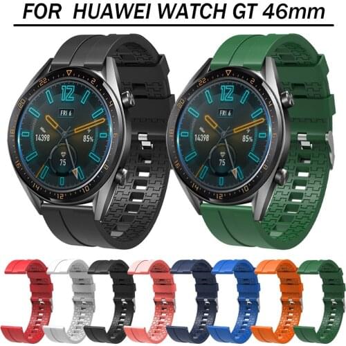 Sport Silicone Strap for HUAWEI WATCH GT 46mm Wrist Bands Bracelet Watchband Replaceable Straps Correa Accessories Band 22mm