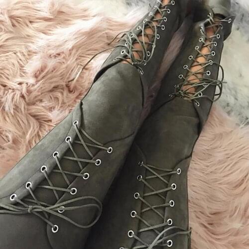 Sexy Legging Strap Deer Leather Velvet Trousers Autumn Winter Plus Size Palazzo Pants Lace Up Cut Out High Waist Korean Pants