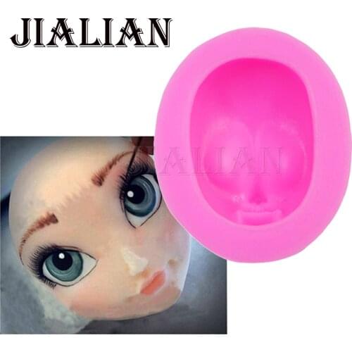 Silicone Mold Girl baby Princess Face Fondant Mold Cake Decorating Tools Chocolate Craft Molds DIY 2016 New Design T0715