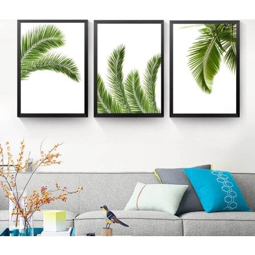 Nordic Minimalist Landscape Posters Green Palm Tree Canvas Art Print Painting Wall Picture for Living Room Home Decoration