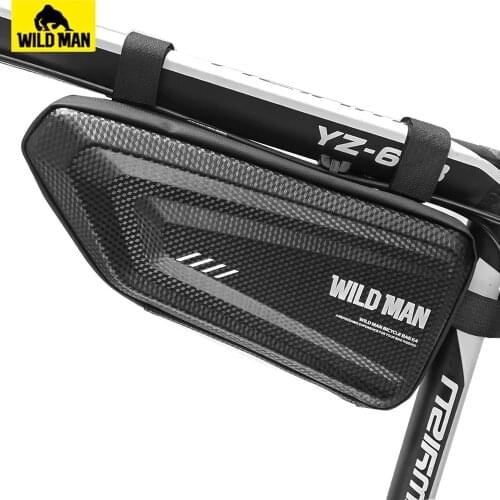 WILD MAN MTB Bike Bag Rainproof Road Bicycle Front Tube Frame Bag Hard Shell Mountain Bike Triangle Pouch Cycling Accessories
